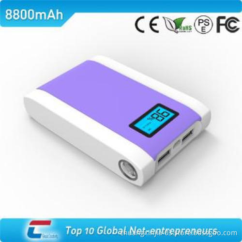 battery power bank with LCD display and big LED torch